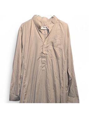 Men’s Thobe Dishdasha Beige XL Traditional Middle Eastern Robe Long Sleeve